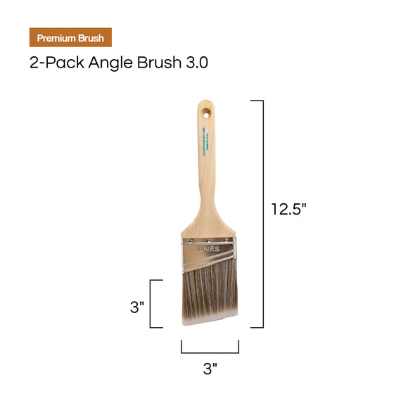 Vermeer Paint Brushes - 2-Pack - 3" Angle Brushes for All Latex and Oil Paints & Stains - Home Improvement - Interior & Exterior Use