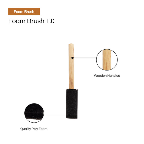 Vermeer Foam Paint Brushes - 48-Count - 1" Disposable Poly Foam Brushes for All Paints, Stains, Varnish & Glue - Home Improvement - Crafts & Hobbies