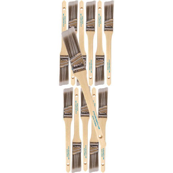 Vermeer Paint Brushes - 12-Pack - 1" Angle Brushes for All Latex and Oil Paints & Stains - Home Improvement - Interior & Exterior Use