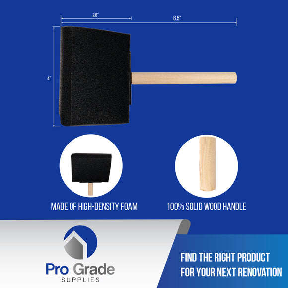 4 Inch Wooden Handle Poly Foam Brush