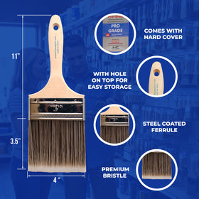 4 Inch Flat Sash Paint Brush - 0