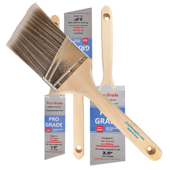 ProGrade Premium Mixed Angle Paint Brush Set, 4 Piece, Hard Cover