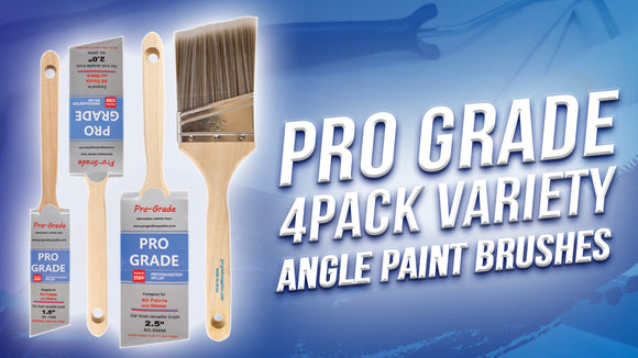 ProGrade Premium Mixed Angle Paint Brush Set, 4 Piece, Hard Cover