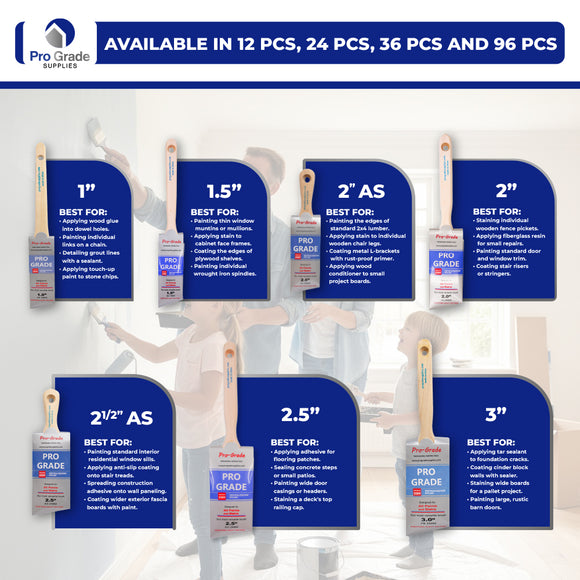 ProGrade Premium Angle Brush Set, 5 Piece, Hard Cover, 1" to 3" Sizes