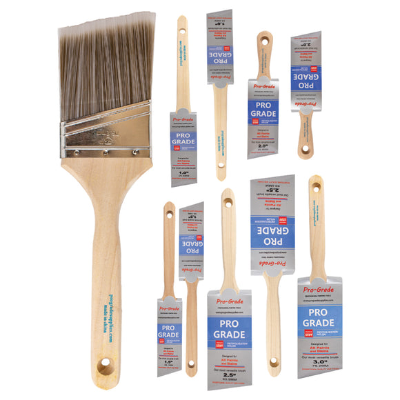 ProGrade Premium Mixed Angle Paint Brush Set, 10 Piece, Hard Cover