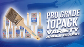 ProGrade Premium Mixed Angle Paint Brush Set, 10 Piece, Hard Cover - 0