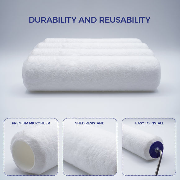 9" x 3/8" Microfiber Paint Roller Cover