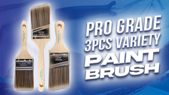 ProGrade 3 Piece Mixed Brush Set – 2.5" Flat, 2.5" Angle, 2.5" Angle Stubby – Soft Cover