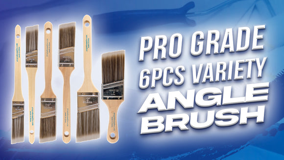ProGrade Premium Mixed Angle Paint Brush Set, 6 Piece, Soft Cover