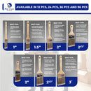 ProGrade Premium Mixed Angle Paint Brush Set, 3 Piece, 2.5", Soft Cover-9