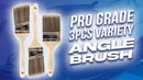 ProGrade Premium Mixed Paint Brush Set, 3 Piece, 2.5" Angle & 3" Flat, Soft Cover-1