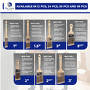 ProGrade Premium Mixed Angle Paint Brush Set, 4 Piece, 2" Angle & Angle Stubby, Soft Cover-7