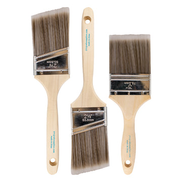 ProGrade Premium Mixed Paint Brush Set, 3 Piece, 3" Flat & 2.5" Angle, Soft Cover - 0