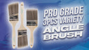 ProGrade Premium Mixed Paint Brush Set, 3 Piece, 2.5" Angle & 3" Flat, Soft Cover-8